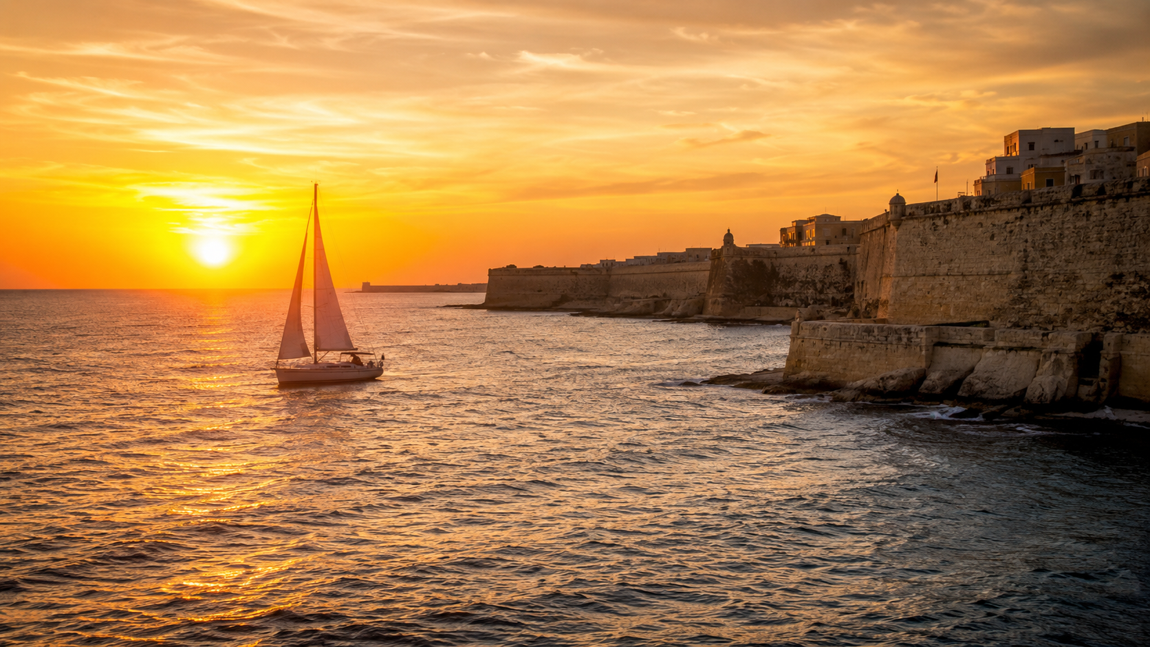 Sunset Sailing Along the Ramparts